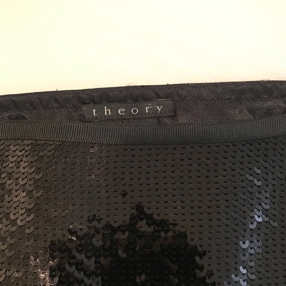 Theory Black Sequin Mini Skirt - Picture 2 of 3